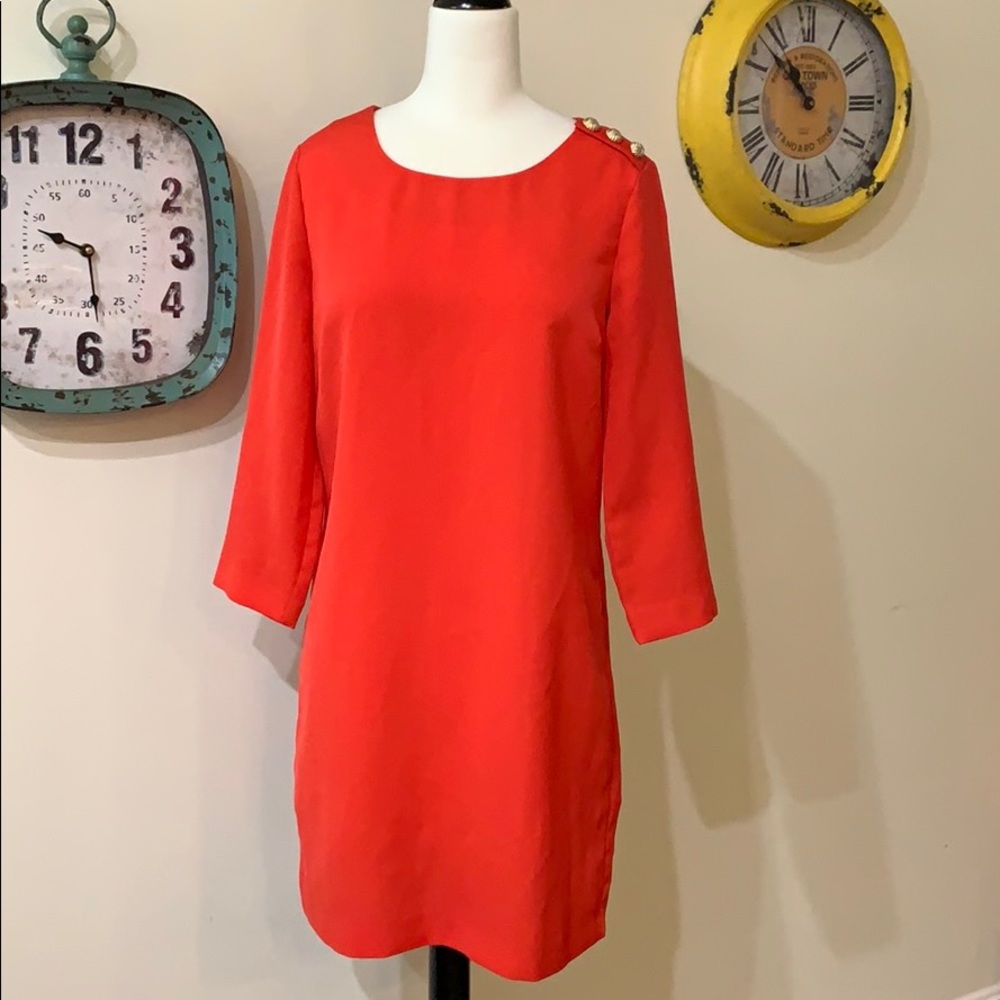 Orange long sleeve dress